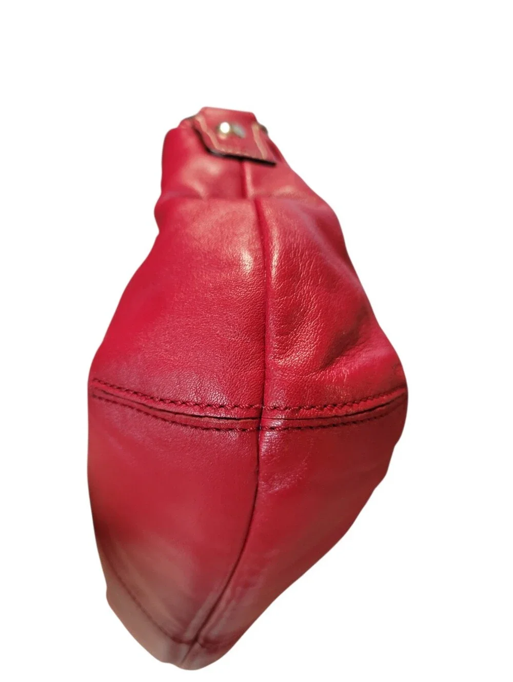 RARE Y2K Coach Cherry Red Pleated Soho Buckle Hobo Shoulder Bag Purse F15204